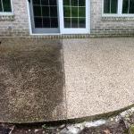before and after of platinum property solutions concrete patio cleaning in grand rapids, michigan