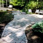 concrete paver cleaning removes moss on walkway